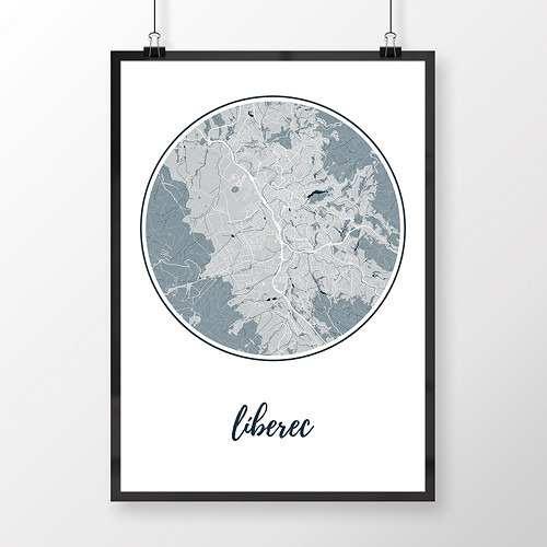LIBEREC, 50x70cm, kulatý, světle modrý — foto 1