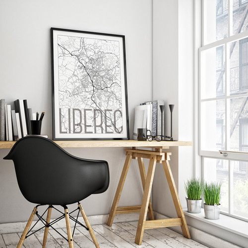 LIBEREC, 50x70cm, elegantní, bílý