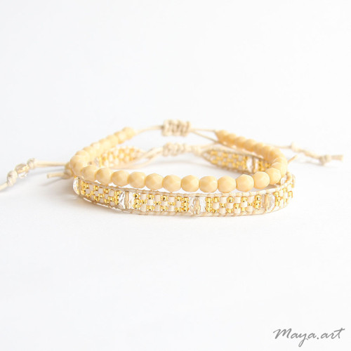 Béžová sada náramků WRAP BRACELET — foto 1