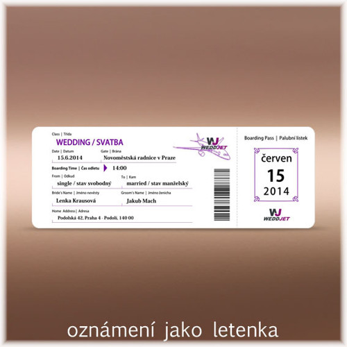 Grafika letenky na přání — foto 1