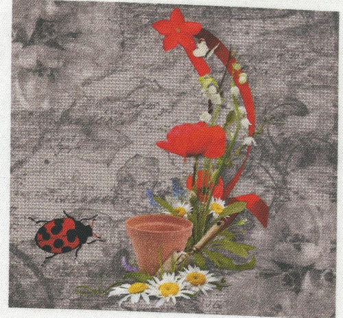 Bavlněná látka - panel 10 x 10,5 cm