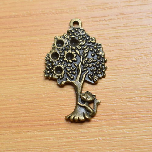Kočka - starobronz - 22x34mm
