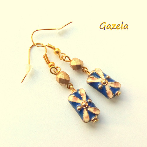 Náušnice Cloisonne zdobené