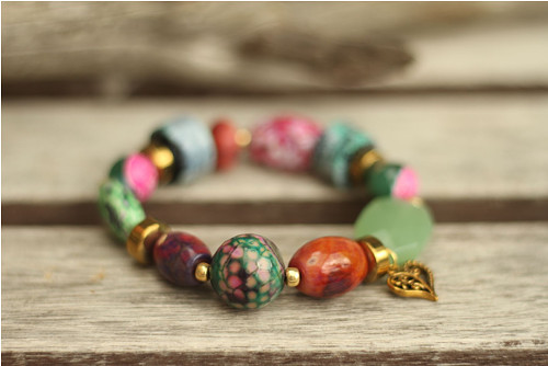 Boho náramok z minerálov mix — foto 1