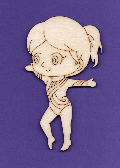 Dřevěný výřez, postavy, gymnastka