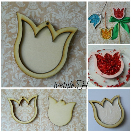 Kytička na korálky - tulipán