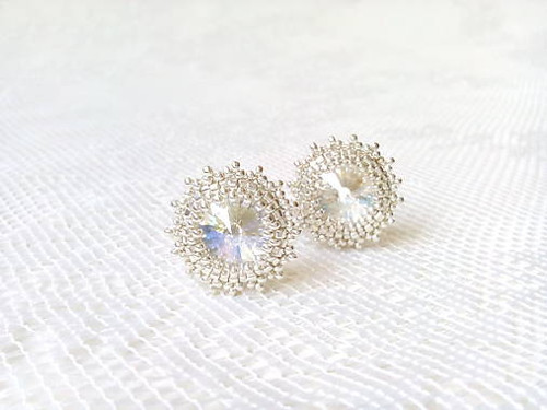 Silver Star earrings (Rhodium / Swarovski)