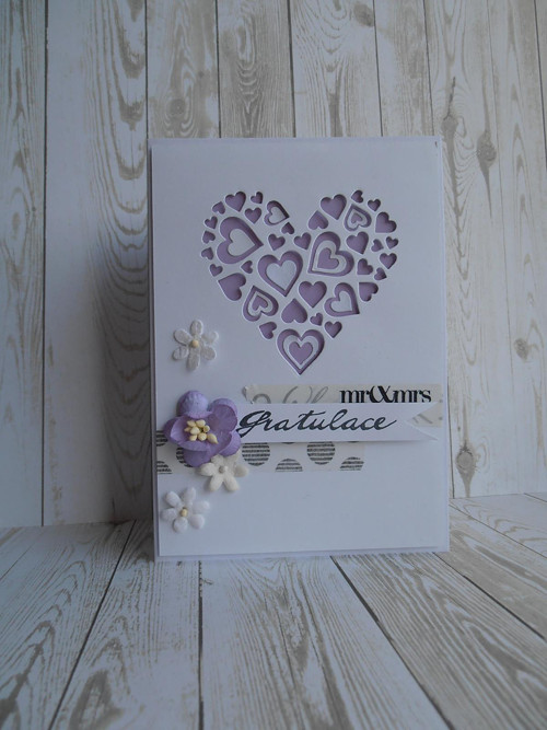 Svatební gratulace světle fialová
