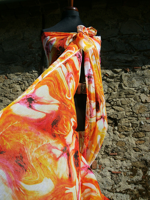 Orange - pareo- plážový šátek — foto 1