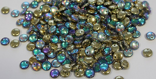 Čočka - 6mm - krystal/golden rainbow - 30ks