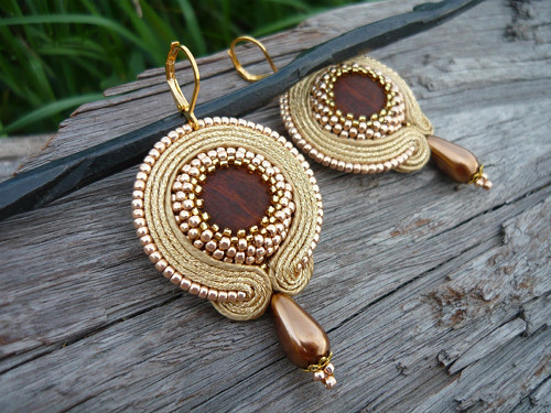 Soutache náušnice Bohyně Slunce — foto 1