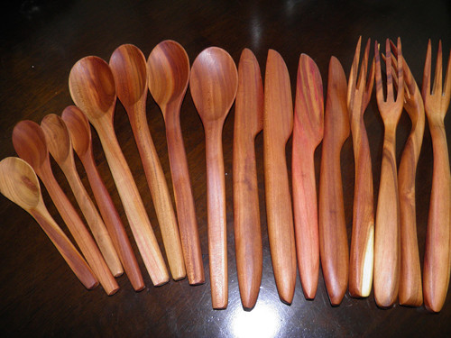 Dřevěný příborovný set - Švestka