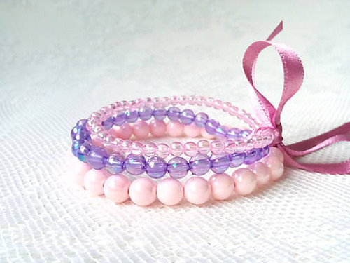Bubbles bracelet (pink & violet)