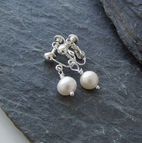 Náušnice klipsy s perličkami - na přání — foto 1