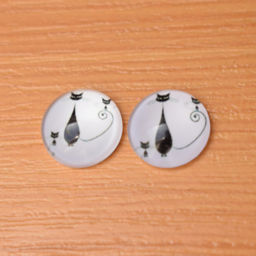 Skleněný kabošon - 12mm - 2 kusy