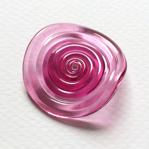Vinutá perle disk - růžová 34 mm 1 ks — foto 1