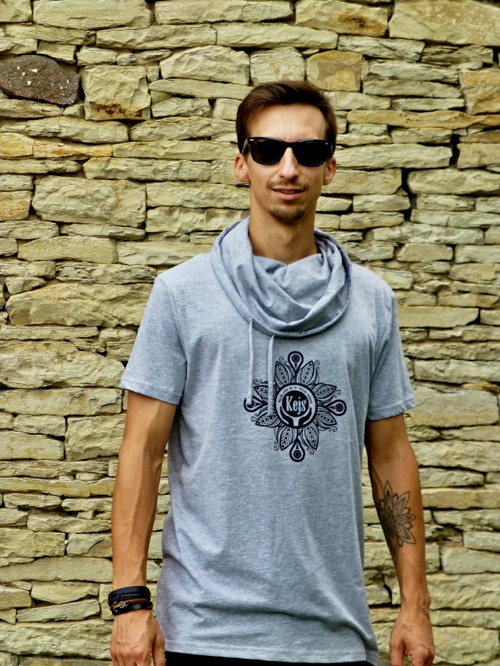 Pánské triko - Mandala Kejs - šedivé — foto 1