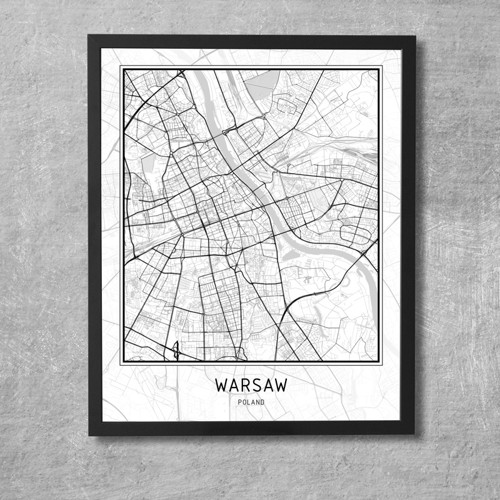 Plakát - mapa Varšava