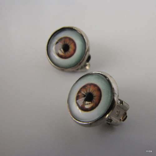 Oči * hnědé* klipsy 12mm * 1 pár / bal