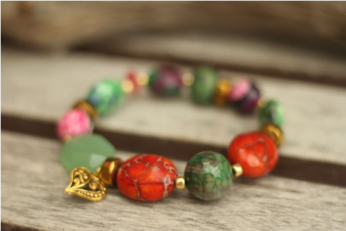 Boho náramok z minerálov mix — foto 1