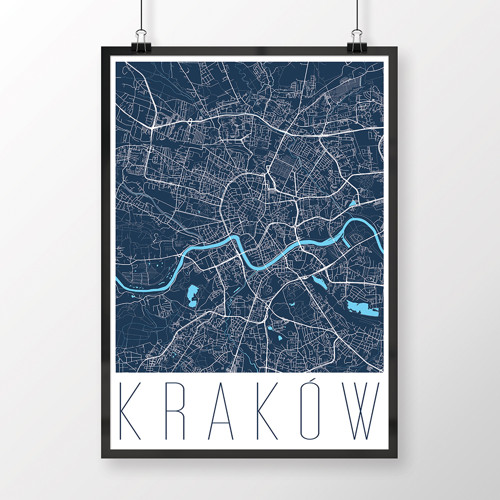 KRAKOV, 50x70cm, moderní, tmavě modrý