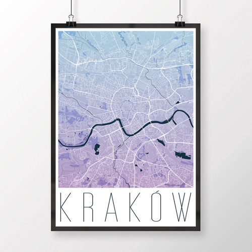 KRAKOV, 50x70cm, moderní, modro-fialový