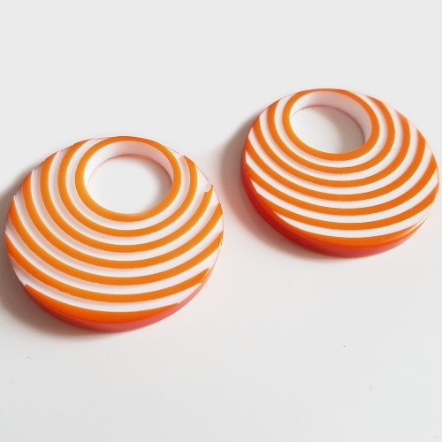 Plastový donut, oranžová, 38 mm (1ks)