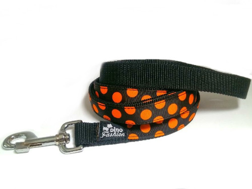 Popruhové vodítko Oranžový puntík 1,3 m