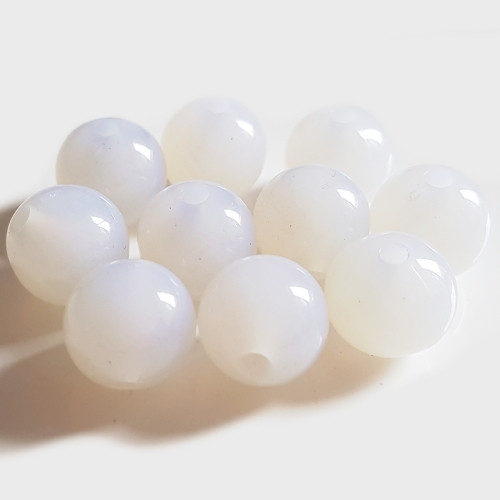 Plastový korálek Milk, bílá, 12 mm (10ks)