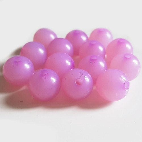 Plastový korálek Milk, růžová světlá, 12 mm (10ks)
