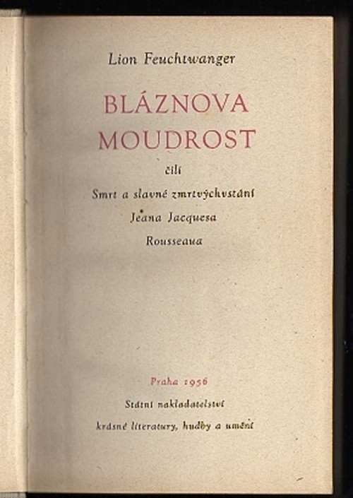 Bláznova moudrost - Lion Feuchtwanger