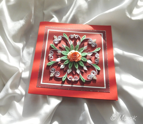 Květinová mandala - červená