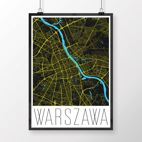 VARŠAVA, 50x70cm, moderní, černá — foto 1