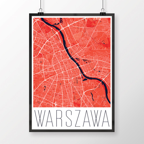 VARŠAVA, 50x70cm, moderní, červená