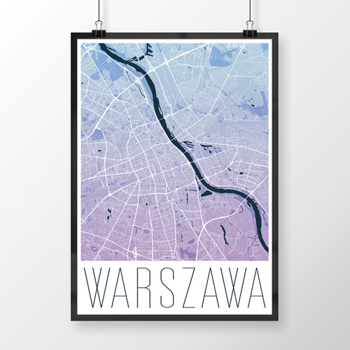 VARŠAVA, 50x70cm, moderní, modro-fialová