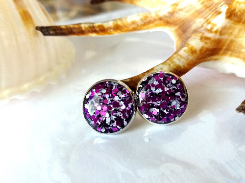 Purple&White- náušky — foto 1