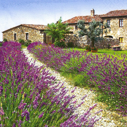 Ubrousek na decoupage Levandulová farma, 1ks