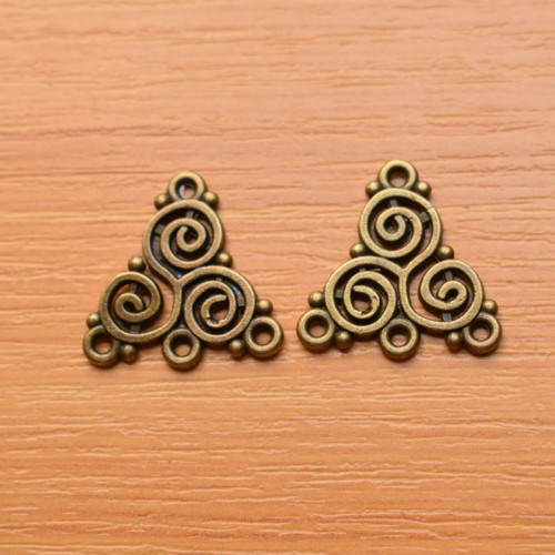 Bronzová ramínka - 20mm x 20mm - 2 kusy