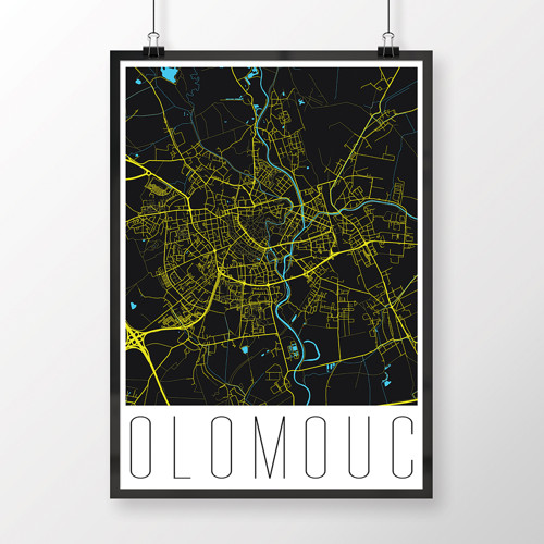 OLOMOUC, 50x70cm, moderní, černá — foto 1