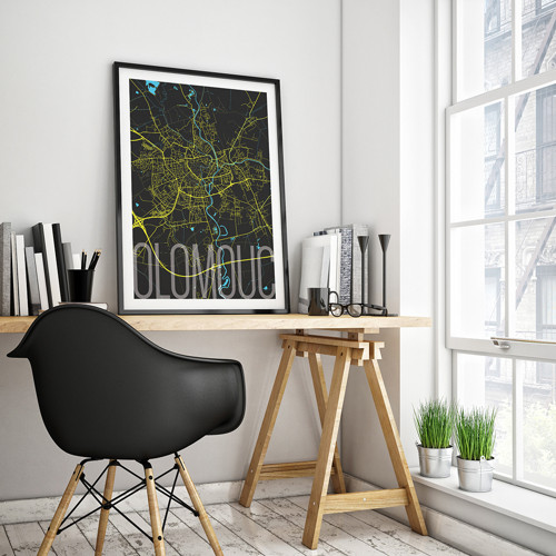 OLOMOUC, 50x70cm, elegantní, černá — foto 1
