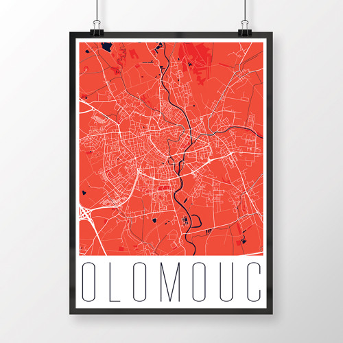 OLOMOUC, 50x70cm, moderní, červená — foto 1