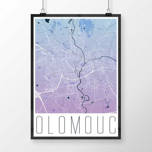 OLOMOUC, 50x70cm, moderní, modro-fialová