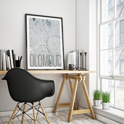 OLOMOUC, 50x70cm, elegantní, světle modrá — foto 1