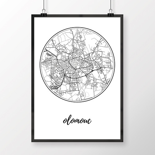 OLOMOUC, 50x70cm, kulatá, bílá