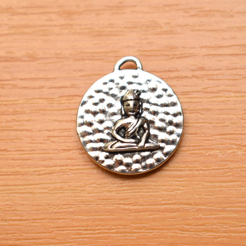 Budha - starostříbro - 23mm x20mm
