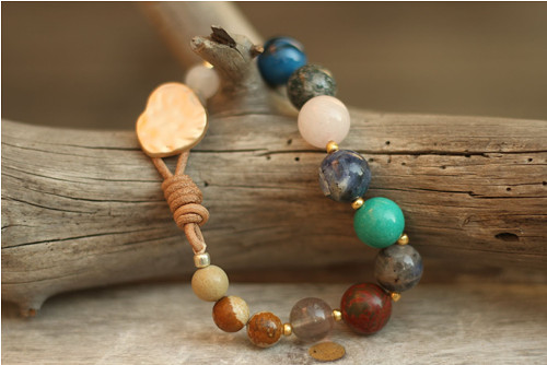 Boho náramok z minerálov mix — foto 1