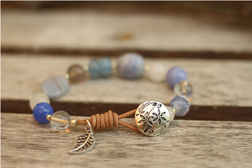 Boho náramok z minerálov blue sky — foto 1
