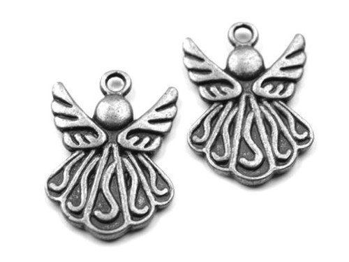 Přívěšek ANDÍLEK, platina, staromosaz, 15x20mm