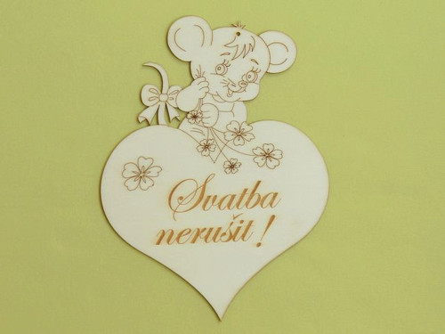 Srdíčko vel.20x15cm - svatba nerušit