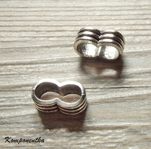 Korálek dvojitý s vel otvorem 5x14mm 2kusy